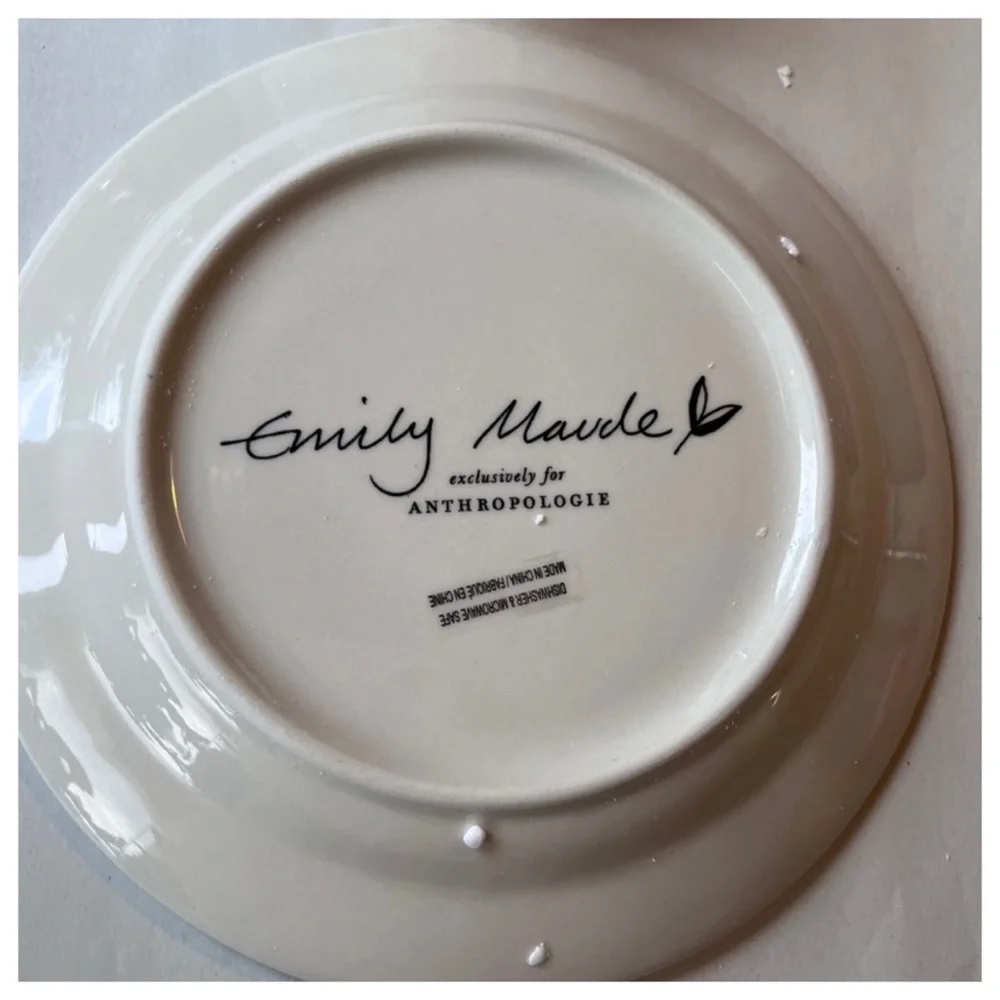 NIB Anthropologie Emily Maude 12 Days of Christmas 6 Geese Laying Dessert Plate